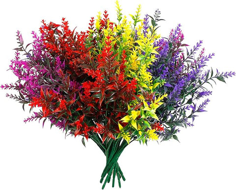 12 Bundles Artificial Fall Flowers No Fade Faux Autumn Plants,Fake Indoor Outdoor Greenery for Thanksgiving Christmas Wedding Party Home Garden Décor (Autumn)
