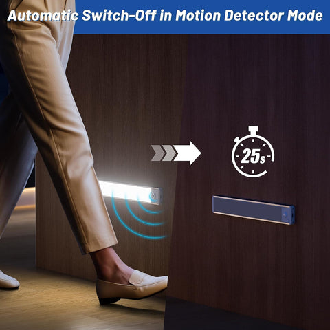 Rechargeable Under Cabinet LED Light with Motion Sensor – Wireless USB-C Cupboard Light for Kitchens, Wardrobes, Hallways & Stairs - Put Light Where Your Home Needs It Most