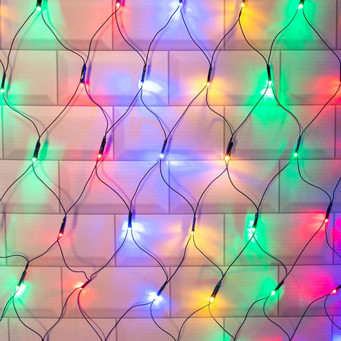 The Christmas Workshop 180 LED Multi-Coloured Christmas Net Lights – 1.8 x 1.2m Mains-Powered Curtain Window Lights with 8 Modes – Give Your Windows a Festive Glow Full of Christmas Cheer