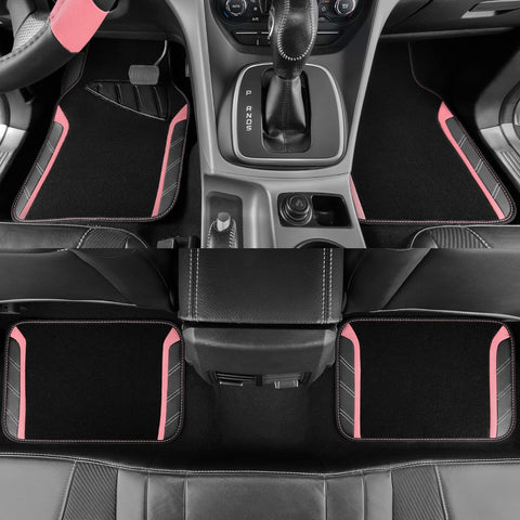 Car Microfiber Steering Wheel Cover and Waterproof Floor Mats Combo