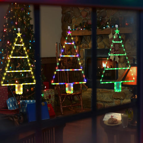 Moxled 2ft Battery LED Ladder Christmas Lights – Multicolor Waterproof Tree Lights with Timer – UK