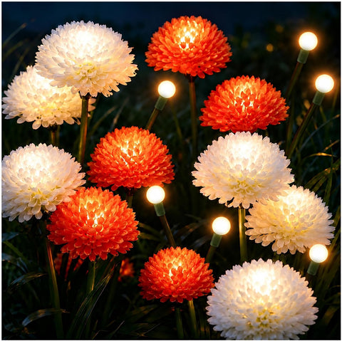 Solar Swaying Firefly & Flower Garden Lights Outdoor (2 Pack)