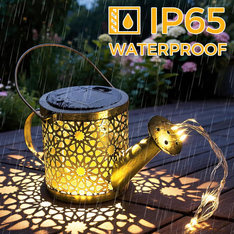 CNMTCCO Solar Watering Can Lights Outdoor Garden, Waterproof LED Fairy String Lights, Hanging Metal Lantern Ornaments for Yard Lawn Pathway Patio Decor, Birthday Gifts for Women Mom