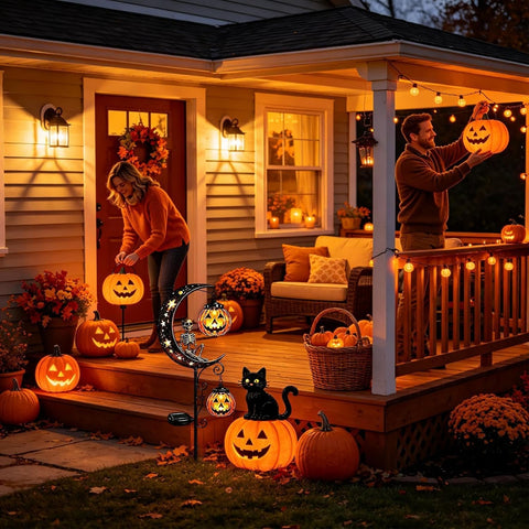 Solar Powered Halloween Stake Lights Seasonal Waterproof Outdoor Lighting