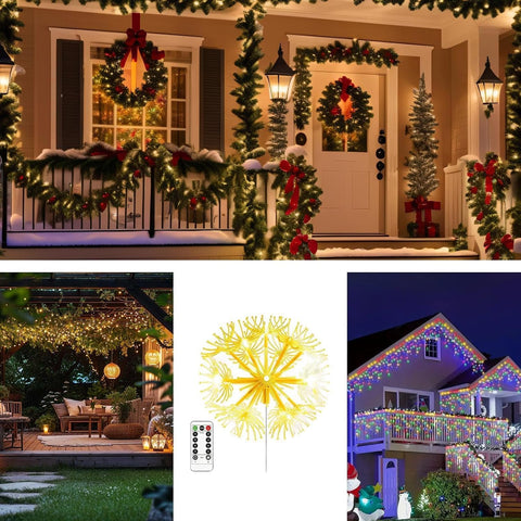 Solar Garden Lights - Festive Outdoor Pathway Lamps - Ground Stake Yard Dec