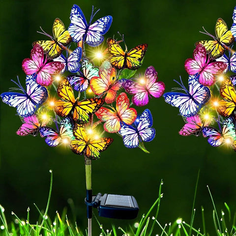 Butterfly Solar Garden Lights | Solar Butterfly Lights Outdoor | Butterfly Solar Stake Lights, Solar Powered Butterfly Lights, Color Changing Butterfly Solar Lights, Butterfly Solar String Lights Out