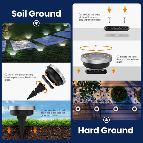 Solpex Solar Lights Outdoor Garden, Solar Powered Ground Lights, IP65 Waterproof Garden Lights for Yard, Patio, Pathway (Cold White,10 Pack)