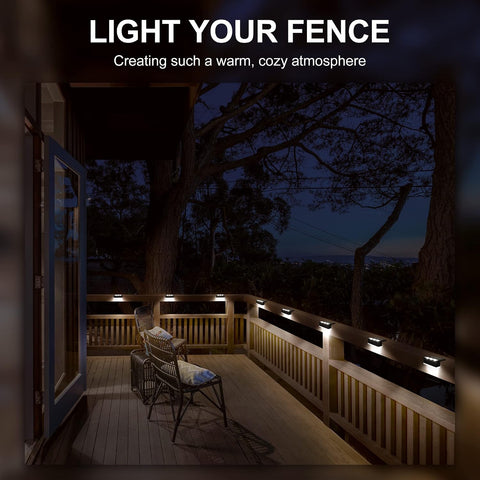 Solpex Solar Deck Lights 12 Pack, Waterproof Led Lights for Outdoor Stairs, Step, Fence, Yard, Patio, and Pathway(Cold White, Black)
