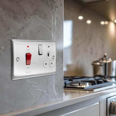 Cooker Control Unit Switch with Socket and LED 45A