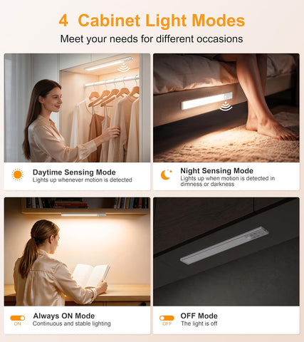 Gritin 2026 Gen 2 Under Cabinet Lights Rechargeable – 2 Pack Magnetic LED Kitchen Lights with Motion Sensor & Torch - Brighten the Forgotten Corners and Keep a Torch Close When You Need It