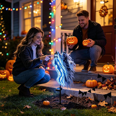 Halloween Pathway Lights Spooky Holiday LED Garden Lamp with Stakes