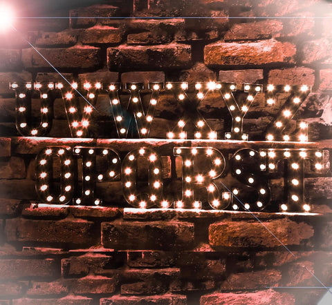 Black Alphabet Marquee Letters LED 26 Alphabet Light Up Letters with Diamond Bulb Battery Powered Led Letter for Wedding Birthday Christmas Home Bar Decoration Party Night Light (Black Letter P)