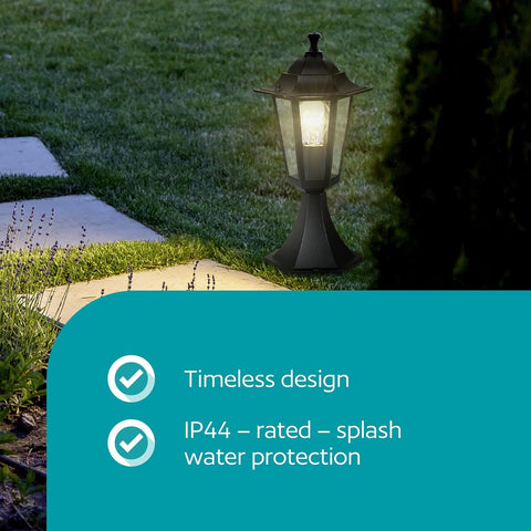 Eglo Laterna 4 Outdoor Lamp, 6 Panel Pedestal Light