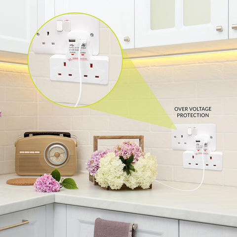 Benross 45600 2-Way Wall Adaptor with 2 USB Ports & Surge Protection – Make One Wall Socket Work Harder for Your Everyday Charging Needs