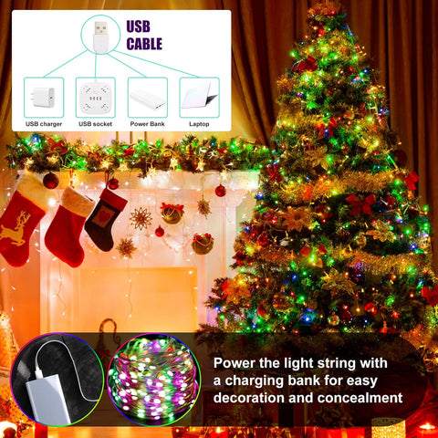 Electight 5m RGB Smart Fairy String Lights – 50 LED Bluetooth App & Remote Control Waterproof Colour Changing Lights for Christmas, Weddings, Bedrooms & Gardens