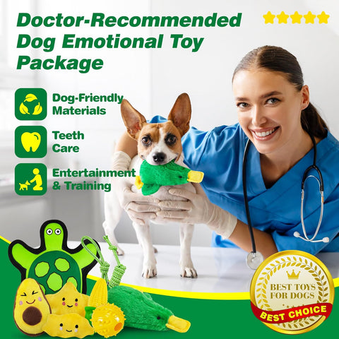 9 Pcs Indestructible Plush Squeaky Dog Toys for Small to Medium Dogs