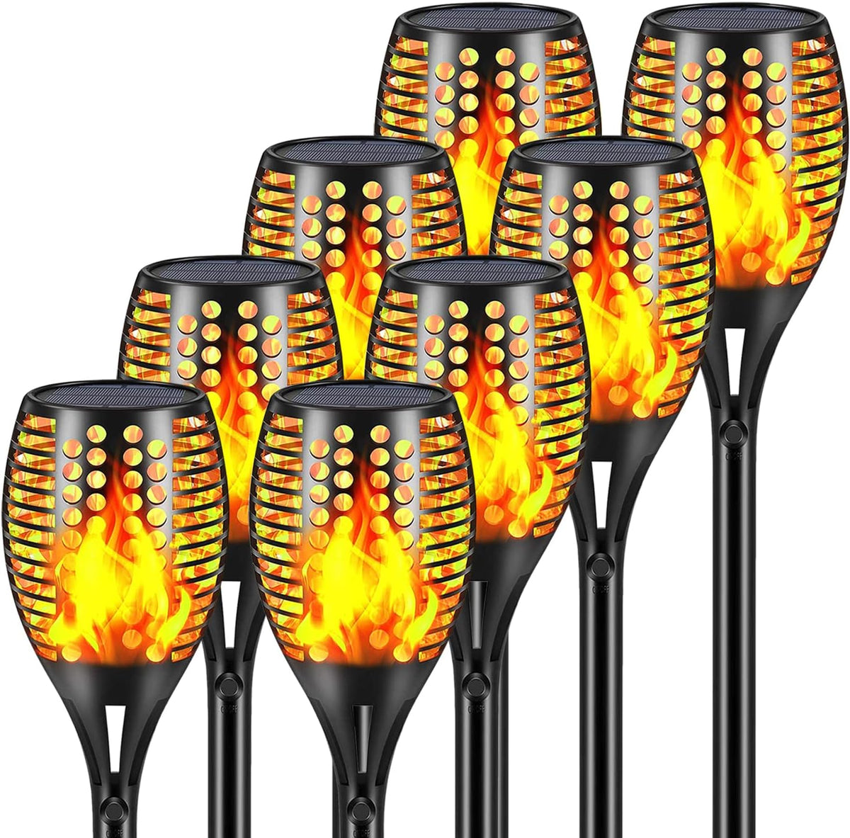 Aityvert Flickering Flame Solar Torch Lights Outdoor, 43" Tall, 8 Pack