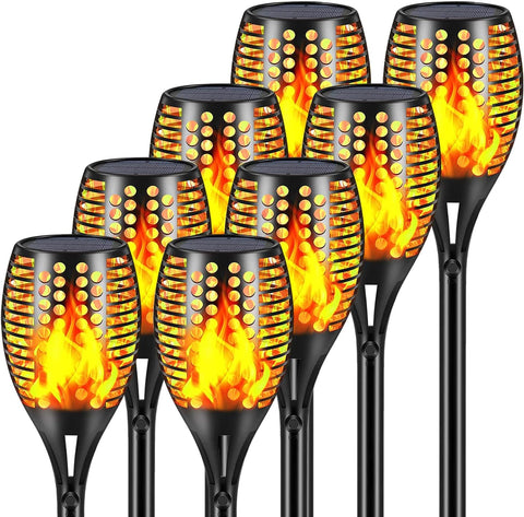 Aityvert Flickering Flame Solar Torch Lights Outdoor, 43" Tall, 8 Pack