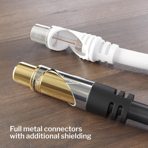 KabelDirekt 4K aerial cable Nylon braided, TV 90° angled connectors – 10m with break-proof metal plugs for digital & analogue (male to female DVB-C, DVB-T, DVB-S) CableDirect