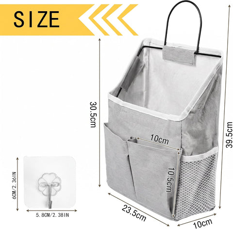 Zxglxinyao 2-Piece Wall Hanging Storage Bags, Black – Waterproof Canvas Pocket Organisers for Cosmetics, Books & Everyday Essentials