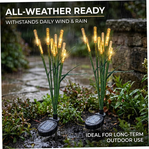 2 Pack 26.8" Swaying Solar Garden Lights, Waterproof Outdoor Solar Pathway Lights Warm White