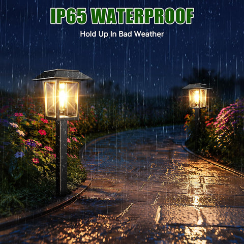 Solar Lights Outdoor Garden, 6 Pack LED Garden Solar Lights Waterproof, Solar Powered Pathway Lights for Yard, Patio, Landscape, Walkway, Path (Warm White)