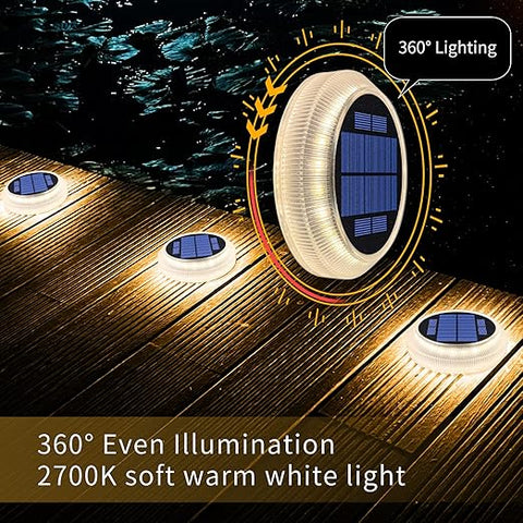 4 pack Solar Garden Lights - 2700K Warm White LED Outdoor Lighting