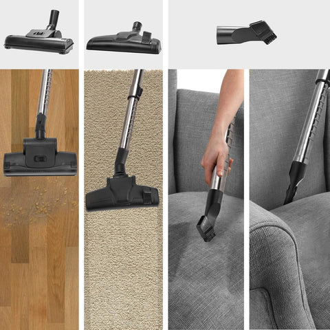 Duronic VC7020 Powerful 800W Bagless Cylinder Vacuum Cleaner 2.5L HEPA Filter, Turbo Brush, Lightweight Cyclonic Vacuum for Pet Hair