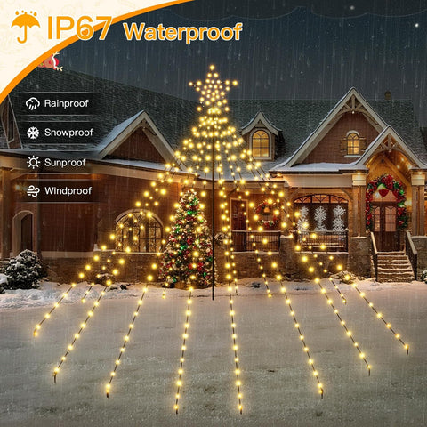 Christmas Tree Lights 340 LED Warm White Outdoor Fairy Lights with Star & Remote