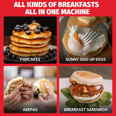 Double Mini Pancake Maker – 2 x 4-Inch Electric Griddle for Pancakes, Arepas, Cookies & Eggs – 230V UK Plug White