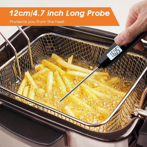 Digital Meat Thermometer Probe with Backlight – Black