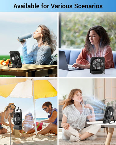 WHATOOK 5000mAh USB Desk Fan – 100 Speeds