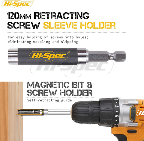 Hi-Spec 44Pc Impact Drill Driver Screw Bit Set S2 Steel Hex Torx PZ PH Nut Driver Kit – 1/4" Hex Shank Heavy Duty Screwdriver Bits In Compact Case