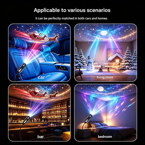 Christmas Projector Light with 20 Rotating Patterns – Colourful LED Christmas Projection Lights for Indoor & Outdoor Walls, Gardens, Fences & Holiday Decorations