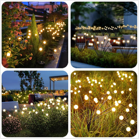 Jsdoin Solar Lights Outdoor Waterproof, Swaying Solar Garden Firefly Decorative Yard,Firefly Garden Lights Outdoor for Path Fence(2pack)
