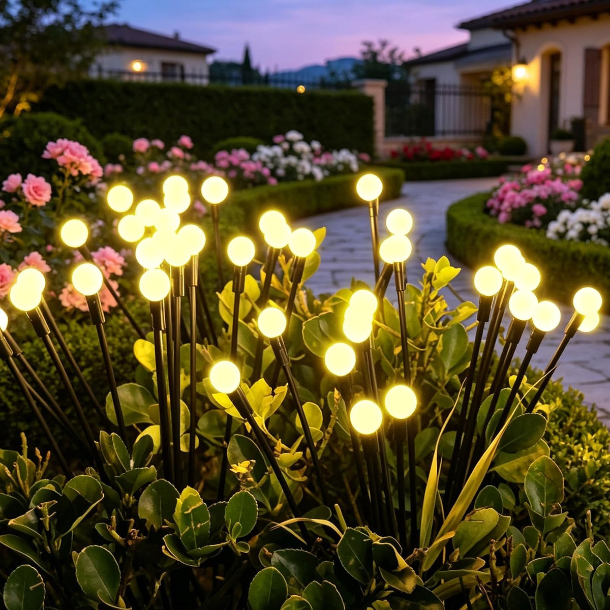 Leisure world Solar Firefly Lights, 6 Pack, IP65 Garden Stake Lights