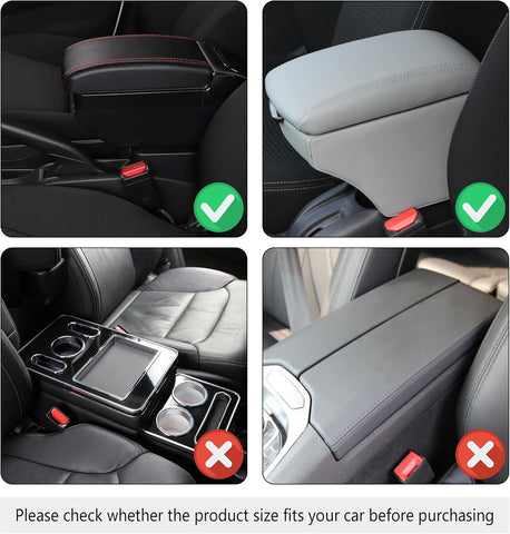 Upgraded Black Car Center Console Armrest Cover with Storage Bags