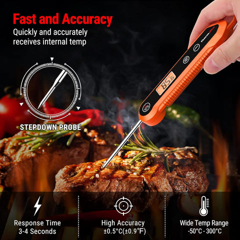 TP03H Orange Meat Thermometer IPX6 Waterproof Digital Food Probe