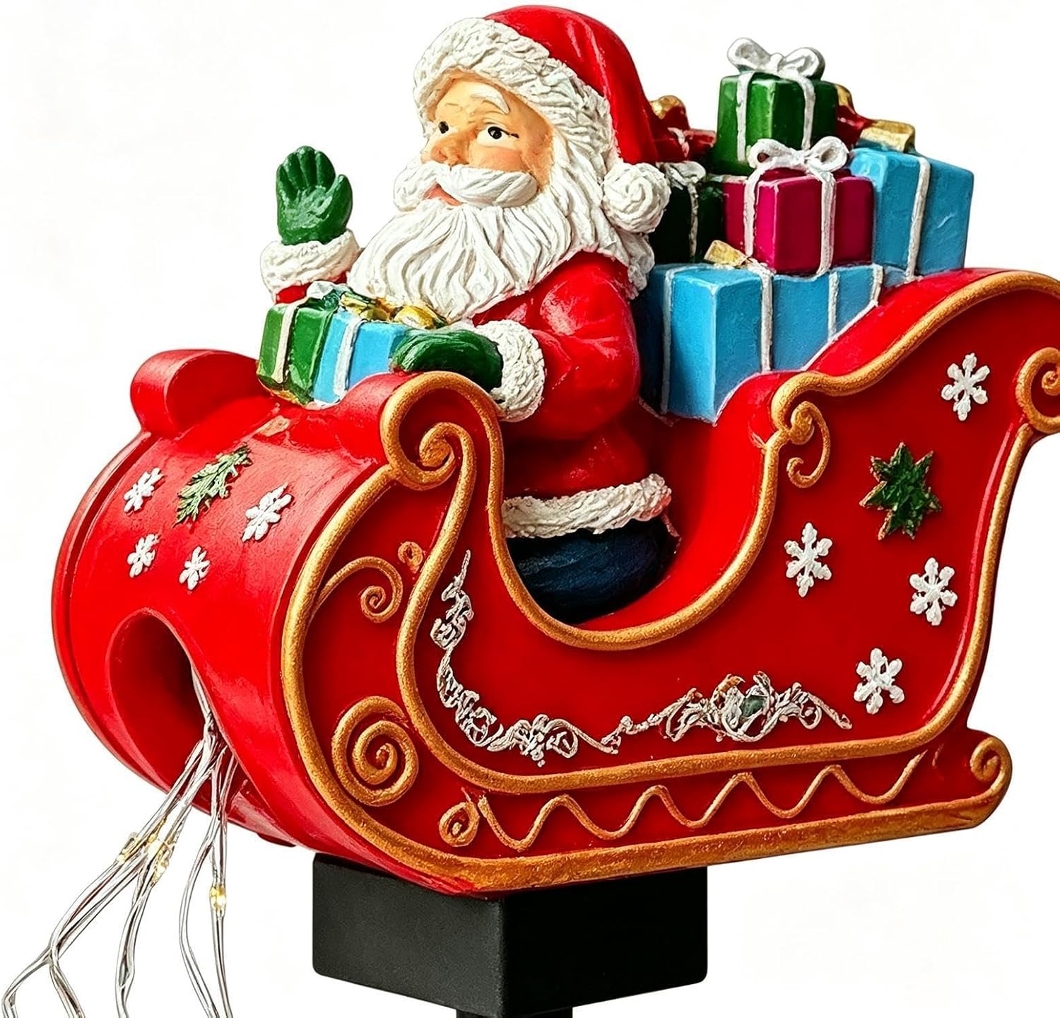 Solar Powered Christmas Lights Decorative Santa Sleigh Ground Stakes