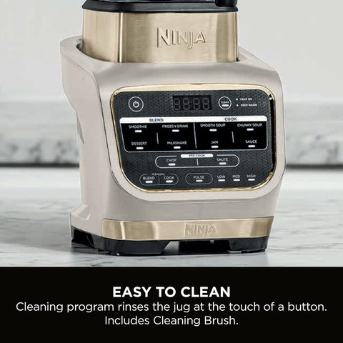 Hot & Cold Blender & Soup Maker – 10 Auto-iQ Programs, 1.7L Glass Jug, Built-In Heating Element, 1000W – Stone Gold