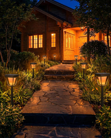 Upgraded Dusk to Dawn Solar Flickering Flame Garden Lights, 8Pack
