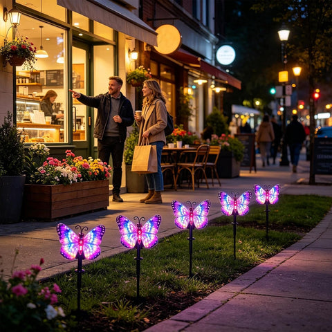 Solar Stake Lights Outdoor Butterfly LED Lighting Decor Pathway Lamp