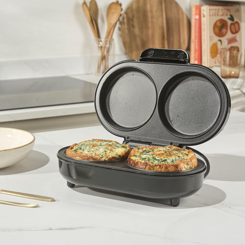 Salter XL Duo Omelette Maker Non-Stick Double Egg Cooker 850W Black
