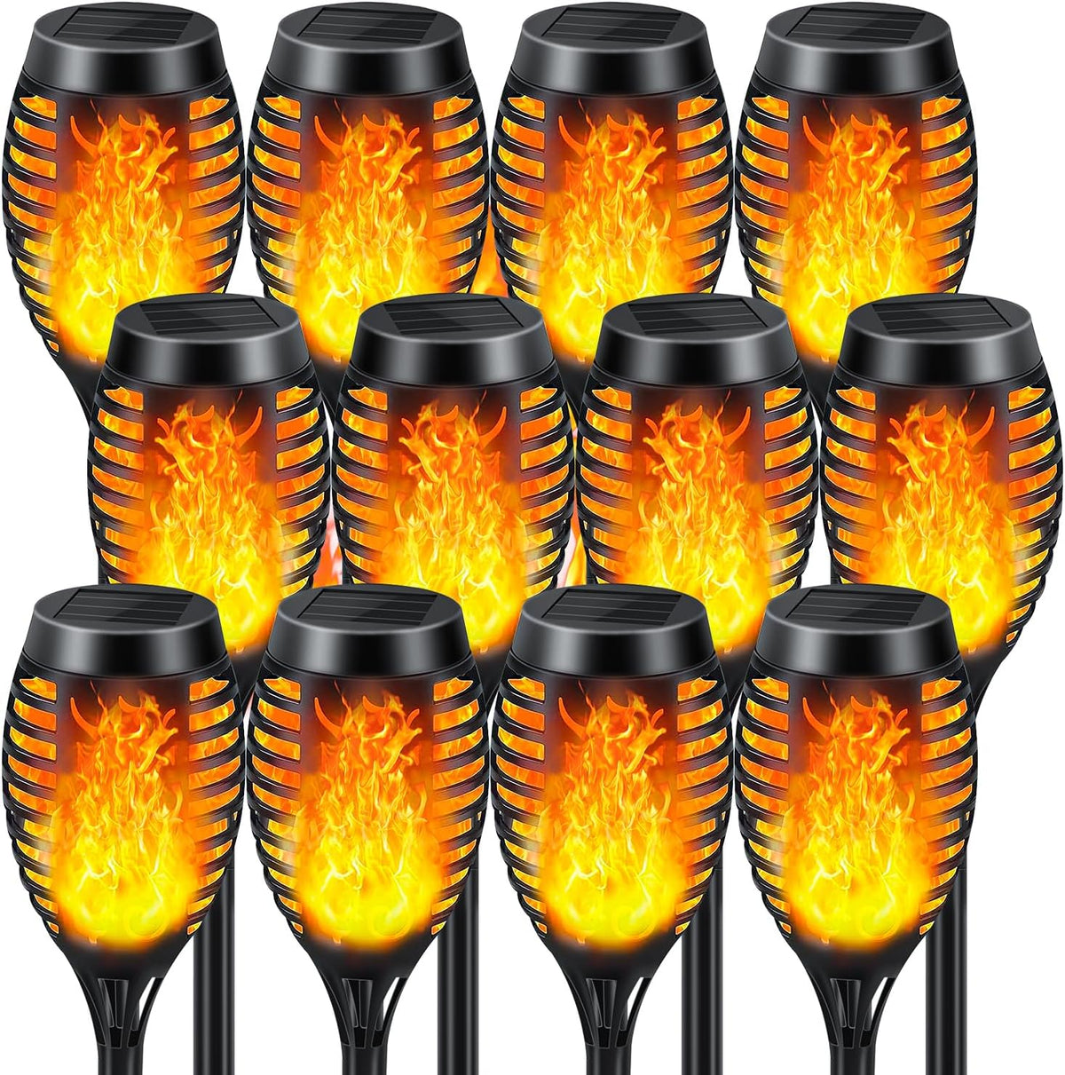 Solar Torch Light 12 Pack, Solar Lights Outdoor Flickering Flame