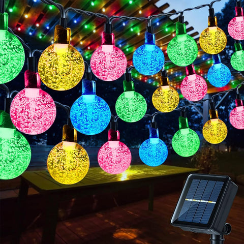 Solar Garden Lights Outdoor, 36ft 60 LED Solar String Lights Waterproof, Solar Powered Crystal Ball Indoor/Outdoor Fairy Lights Decorative Lights for Garden, Patio, Yard, Festival, Parties
