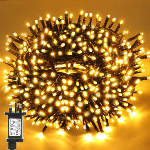 Marketo 20M 200 LED Christmas Tree Lights – Warm White Christmas String Lights with 8 Lighting Modes & Memory Function for Trees, Weddings, Parties & Home Décor