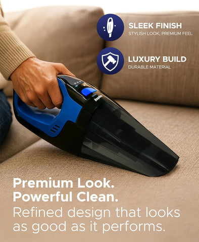 KEPLIN Black/Blue Cordless Handheld Vacuum Cleaner – Wet & Dry, 30-Min Runtime