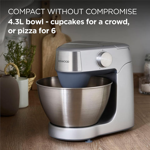 Kenwood Prospero Plus Stand Mixer – 4.3L Bowl, 1000W Motor, 3 Bowl Tools, Compact Design, Silver