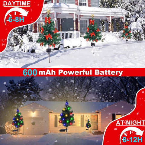 Solar Christmas Lights Outdoor, Waterproof Garden Lamps, Prelit Christmas Trees, Festive Lighting for Pathway, Patio, Lawn, Home, Outdoor, Birthday, Housewarming, Holiday Decor