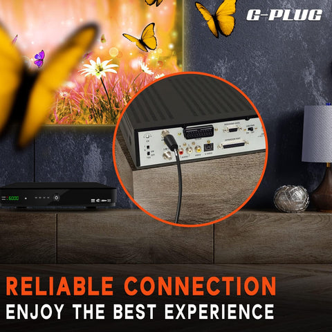 5m TV Aerial Cable with Right Angle Plug + Adapter